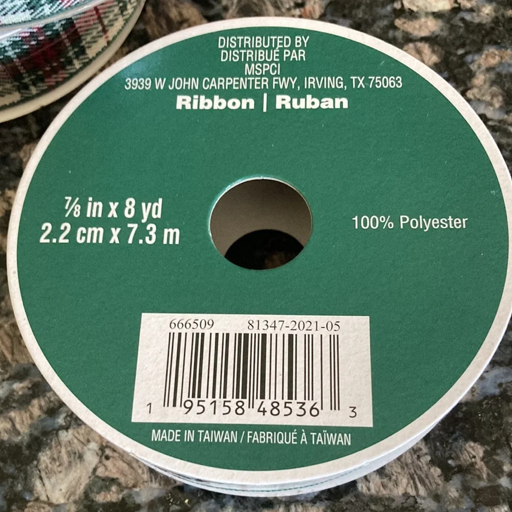 CELEBRATE IT PLAIDRIBBON 7/8x8YD LOT OF 3 NWT